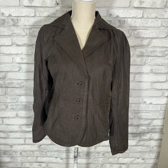 tapemeasure Jackets & Blazers - Vintage Tapemeasure Brown Leather Button Up Jacket